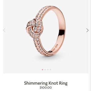Pandora rose gold shimmering knot ring Clearance